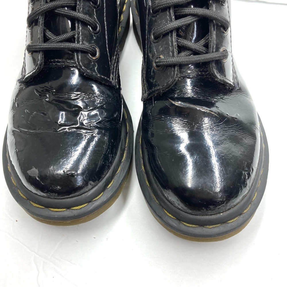 Dr. Martens Patent Leather Black Combat Boots Size 6 Air Wair Bouncing Soles - Picture 10 of 16